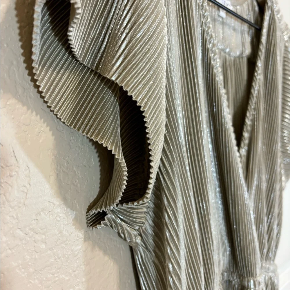 Baltic Born Athena Gold Pleated Maxi Dress - Picture 6 of 12